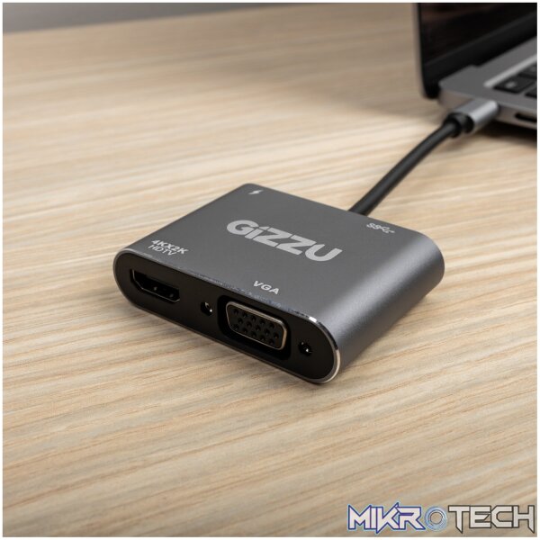 Gizzu 4-in-1 Type-C to HDMI/VGA/USB3.0 Hub - Image 5