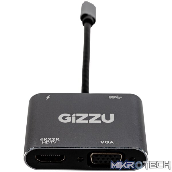 Gizzu 4-in-1 Type-C to HDMI/VGA/USB3.0 Hub Gizzu 4-in-1 Type-C to HDMI/VGA/USB3.0 Hub