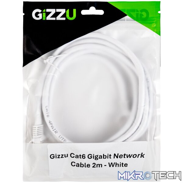 Gizzu Cat6 UTP Fly Lead Ethernet Network Cable 2m – White - Image 4