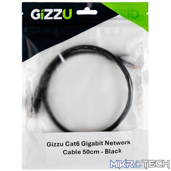 Gizzu Cat6 UTP Fly Lead Ethernet Network Cable 50cm – Black - Image 4
