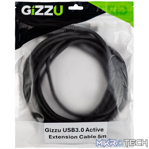 Gizzu USB 3.0 Active Extension Cable 5m - Black - Image 4