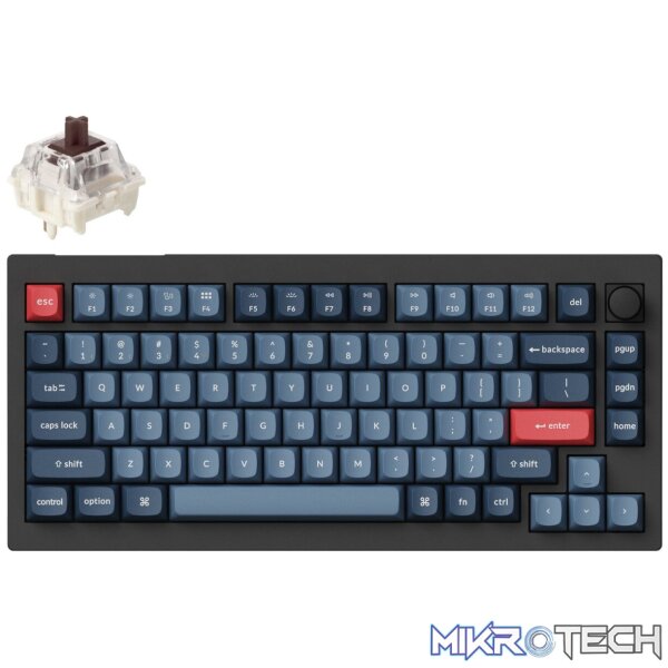 Keychron V1 Max QMK/VIA Wireless Custom Mechanical Keyboard | BROWN Switches – Black Keychron V1 Max QMK/VIA Wireless Custom Mechanical Keyboard | BROWN Switches – Black