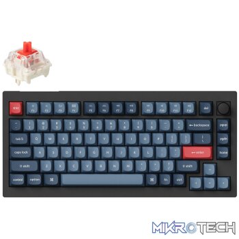 Keychron V1 Max QMK/VIA Wireless Custom Mechanical Keyboard | RED Switches - Black