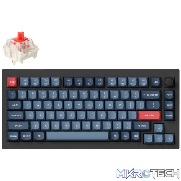 Keychron V1 Max QMK/VIA Wireless Custom Mechanical Keyboard | RED Switches - Black Keychron V1 Max QMK/VIA Wireless Custom Mechanical Keyboard | RED Switches - Black