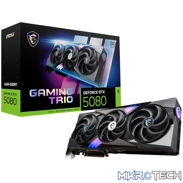 MSI GeForce RTX 5080 GAMING TRIO OC 16G Graphics Card MSI GeForce RTX 5080 GAMING TRIO OC 16G Graphics Card