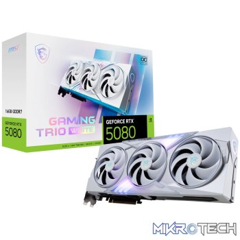 MSI GeForce RTX 5080 GAMING TRIO OC 16G Graphics Card - White