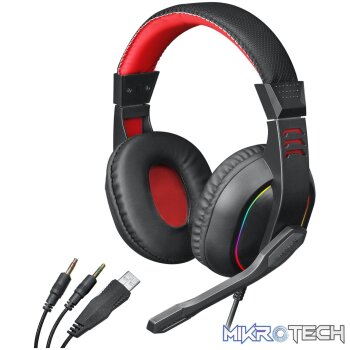 Redragon Over-Ear ARES Aux RGB Gaming Headset - Black