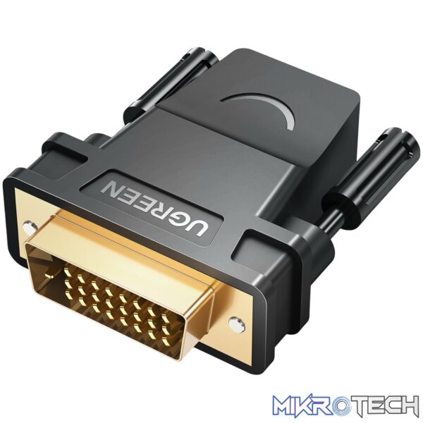 UGREEN 20124-20124 DVI (24+1) Male to HDMI Female Adapter - Black UGREEN 20124-20124 DVI (24+1) Male to HDMI Female Adapter - Black