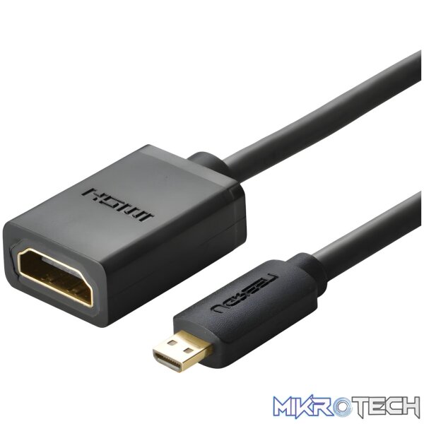 UGREEN 20134-20134 Micro HDMI Male to HDMI Female Adapter - Black UGREEN 20134-20134 Micro HDMI Male to HDMI Female Adapter - Black
