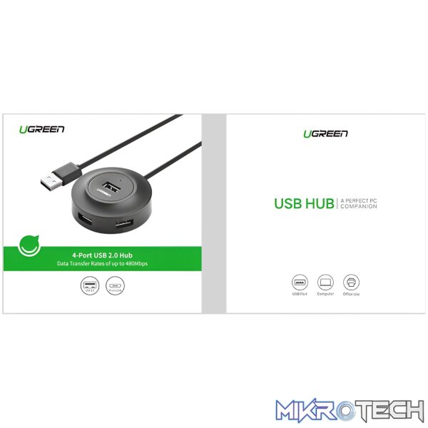 UGREEN 4-IN 1 USB 2.0 Hub (20777) - Black - Image 5