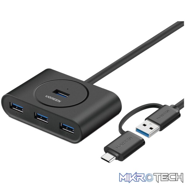 UGREEN 4-Port USB 3.0 Hub with Micro USB | 5Gbps Data Transfer - 0.5m UGREEN 4-Port USB 3.0 Hub with Micro USB | 5Gbps Data Transfer - 0.5m