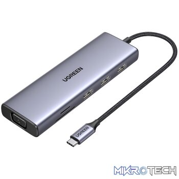 UGREEN 9-in-1 Type-C Hub | HDMI | VGA | LAN | SD/TF | 100W PD | USB3.0