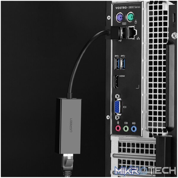 UGREEN CM111 USB-A 3.0 to Gigabit Ethernet Adapter - Black - Image 4