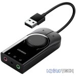 UGREEN CM129-40964 USB-A to 3.5mm External Stereo Sound Adapter - Black - Image 2