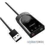 UGREEN CM129-40964 USB-A to 3.5mm External Stereo Sound Adapter - Black