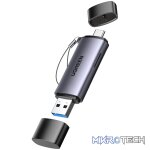 UGREEN CM185-50706 2-in-1 OTG Card Reader | Type-C | USB-A - Silver