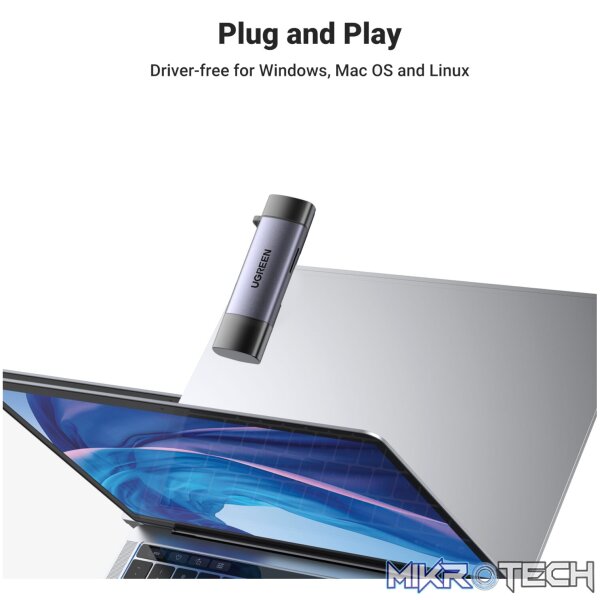 UGREEN CM185-50706 2-in-1 OTG Card Reader | Type-C | USB-A - Silver - Image 3