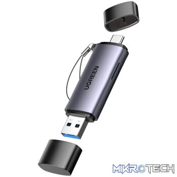 UGREEN CM185-50706 2-in-1 OTG Card Reader | Type-C | USB-A - Silver