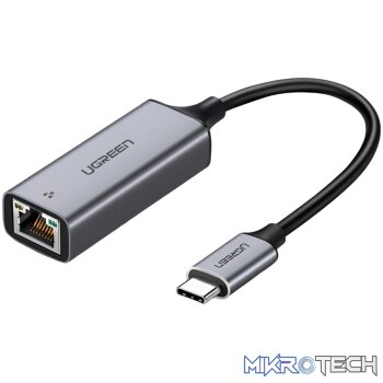 UGREEN CM199-50737 Type-C to Gigabit Ethernet Adapter - Silver
