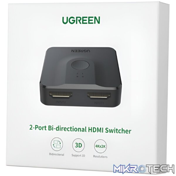 UGREEN CM217-50966 2-in-1 Bi-Directional 4K HDMI Switcher - Black - Image 5