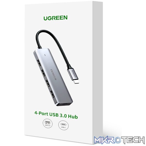 UGREEN CM219-70336 4-in-1 Hub | USB 3.0 | Type-C - Silver - Image 5