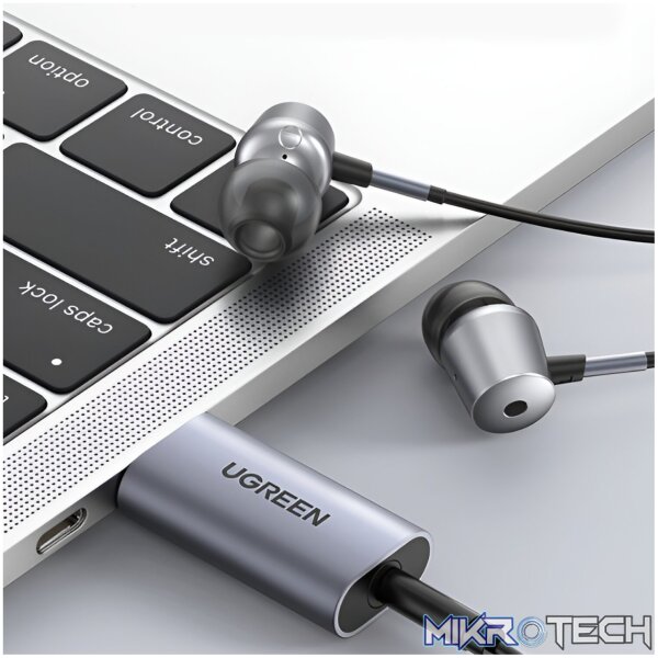 UGREEN CM383-80864 USB-A to 3.5mm Audio Jack External Sound Adapter - Silver - Image 3