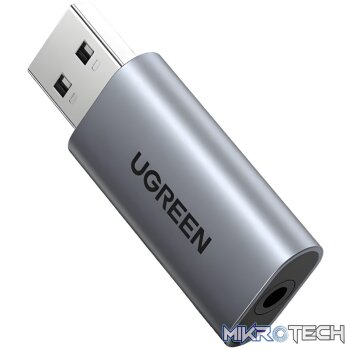 UGREEN CM383-80864 USB-A to 3.5mm Audio Jack External Sound Adapter - Silver