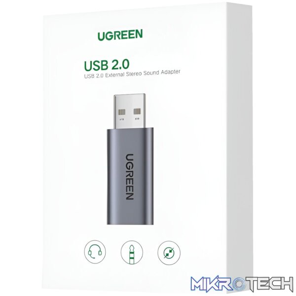 UGREEN CM383-80864 USB-A to 3.5mm Audio Jack External Sound Adapter - Silver - Image 6