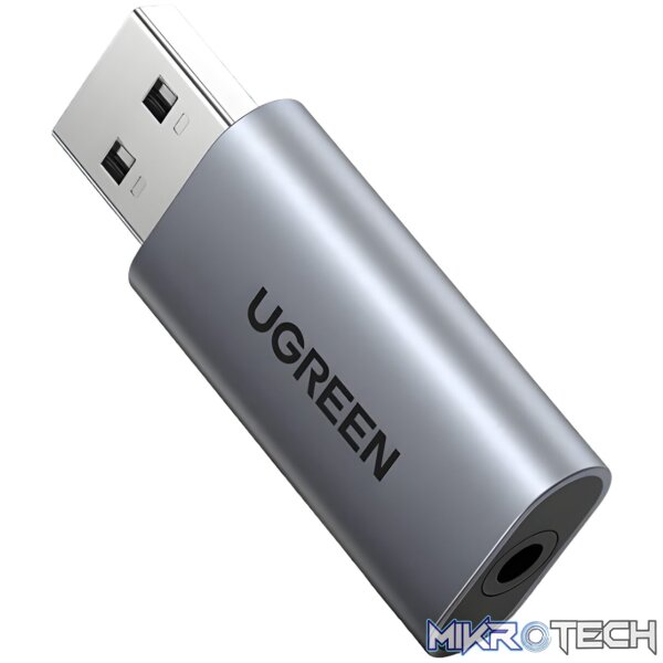 UGREEN CM383-80864 USB-A to 3.5mm Audio Jack External Sound Adapter - Silver UGREEN CM383-80864 USB-A to 3.5mm Audio Jack External Sound Adapter - Silver