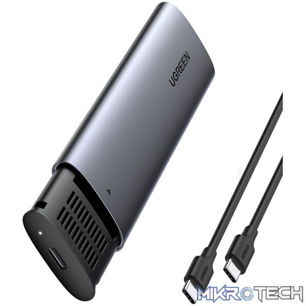 UGREEN CM400-10902 Type-C to M.2 M-KEY PCIe NVMe SSD Enclosure - Silver - Image 3