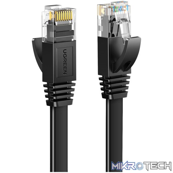 UGREEN NW102 Cat6 U/UTP Flat Ethernet Cable 0.5m - Black - Image 2