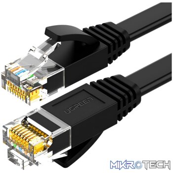 UGREEN NW102 Cat6 U/UTP Flat Ethernet Cable 0.5m - Black