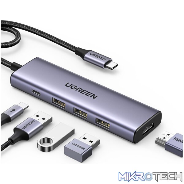 UGREEN Revodok 5-in-1 Hub | Type-C to 4K HDMI (CM511-15596) - Silver - Image 4