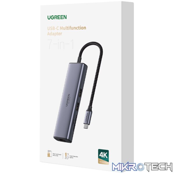 UGREEN Revodok 7-in-1 Type-C Hub - Silver - Image 6