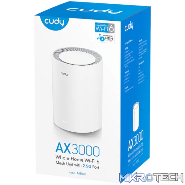 Cudy AX3000 Wi-Fi 6 Mesh Kit 1 Pack - White - Image 5