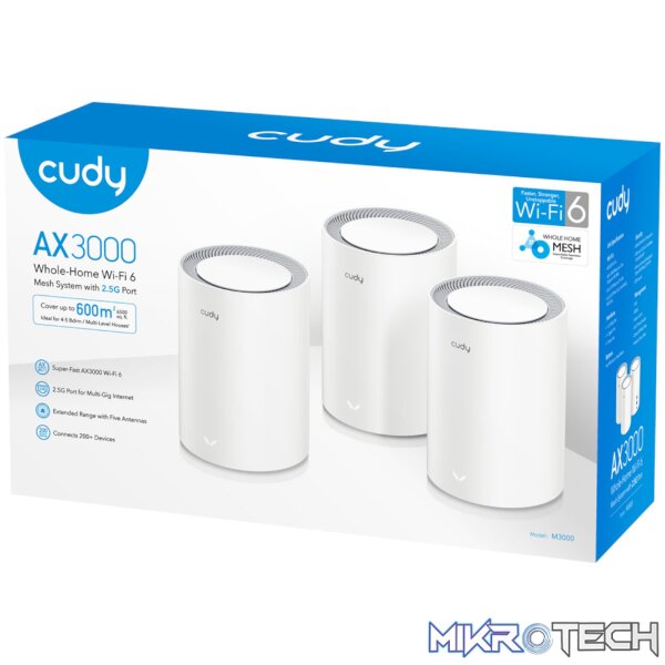 Cudy AX3000 Wi-Fi 6 Mesh Kit 3 Pack - White - Image 4