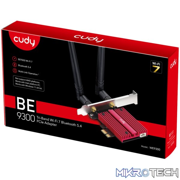 Cudy BE9300 Tri-Band Wi-Fi 7 | Bluetooth 5.4 PCIe Adapter - Image 4