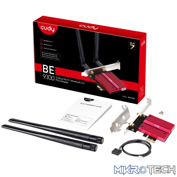 Cudy BE9300 Tri-Band Wi-Fi 7 | Bluetooth 5.4 PCIe Adapter - Image 5