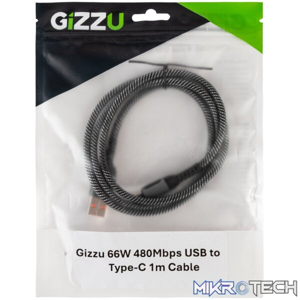 GIZZU 66W 480Mbps USB to Type-C 2m Cable - Image 4