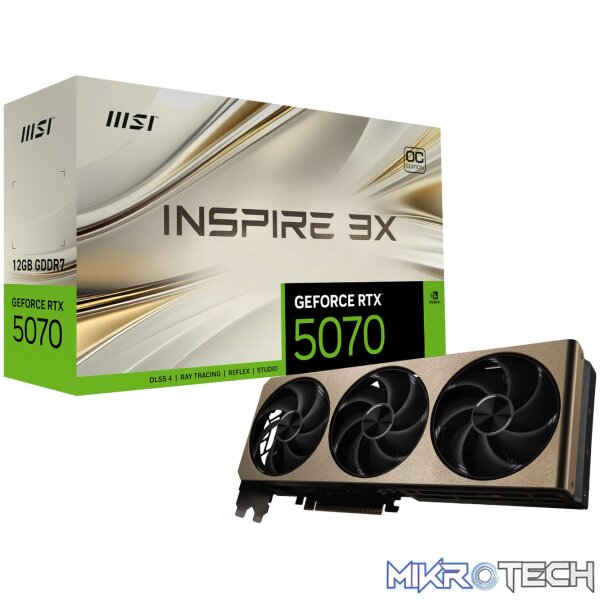MSI GeForce RTX 5070 INSPIRE 3X OC 12GB Graphics Card MSI GeForce RTX 5070 INSPIRE 3X OC 12GB Graphics Card