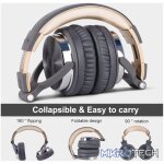 Oneodio Pro 10 Professional Wired Over Ear DJ and Studio Monitoring Headphones - Grey/Gold - Image 4