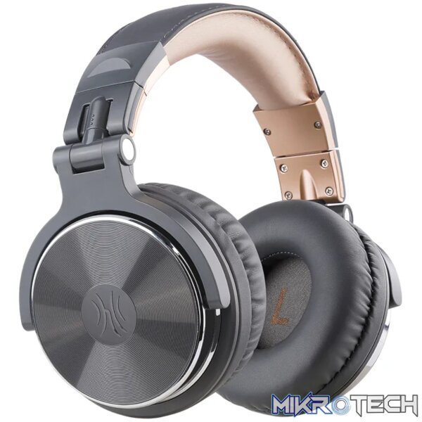 Oneodio Pro 10 Professional Wired Over Ear DJ and Studio Monitoring Headphones - Grey/Gold Oneodio Pro 10 Professional Wired Over Ear DJ and Studio Monitoring Headphones - Grey/Gold