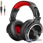 Oneodio Pro 10 Professional Wired Over Ear DJ and Studio Monitoring Headphones - Red/Black - Image 2