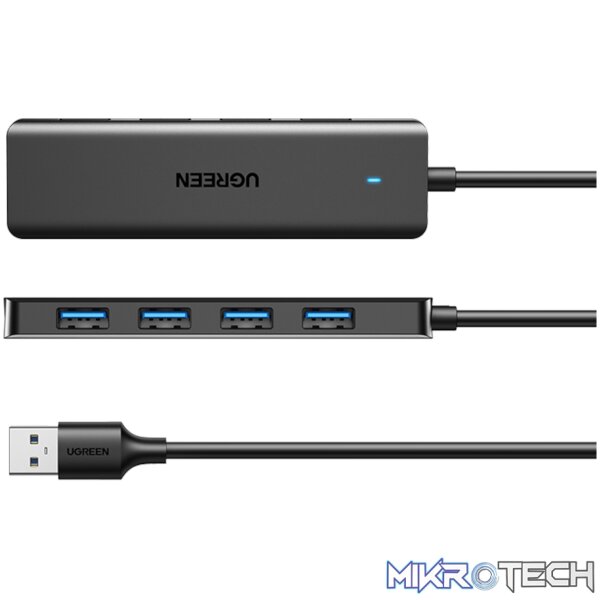 UGREEN 4-in-1 USB 3.0 Hub - High-Speed 5Gbps Data Transfer - Grey - Image 3