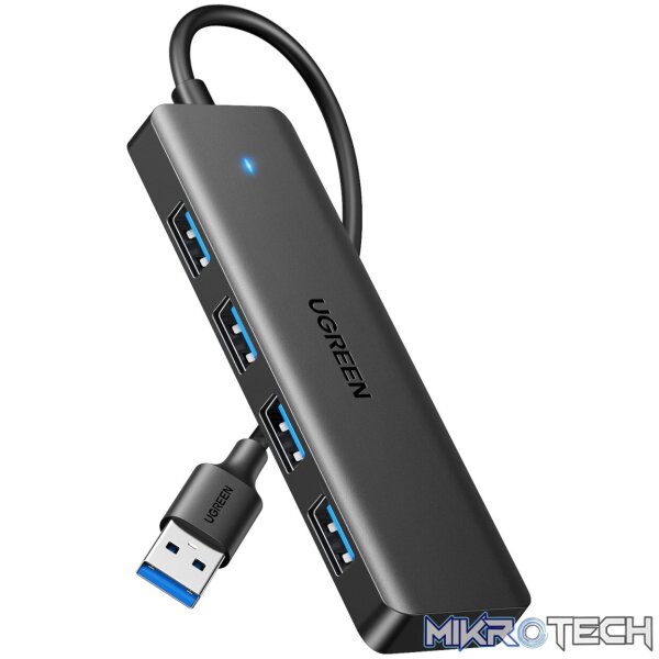 UGREEN 4-in-1 USB 3.0 Hub - High-Speed 5Gbps Data Transfer - Grey UGREEN 4-in-1 USB 3.0 Hub - High-Speed 5Gbps Data Transfer - Grey