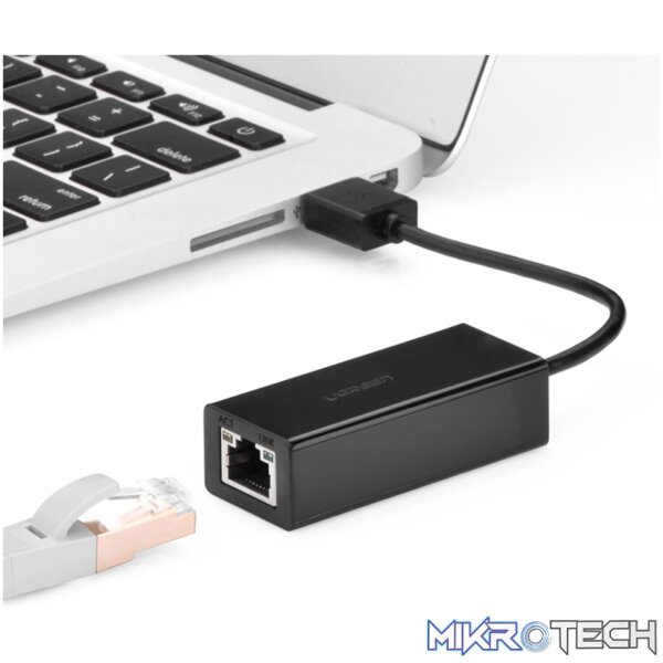 UGREEN CR110 Ethernet Adapter | USB 2.0 to RJ45 - Black - Image 3