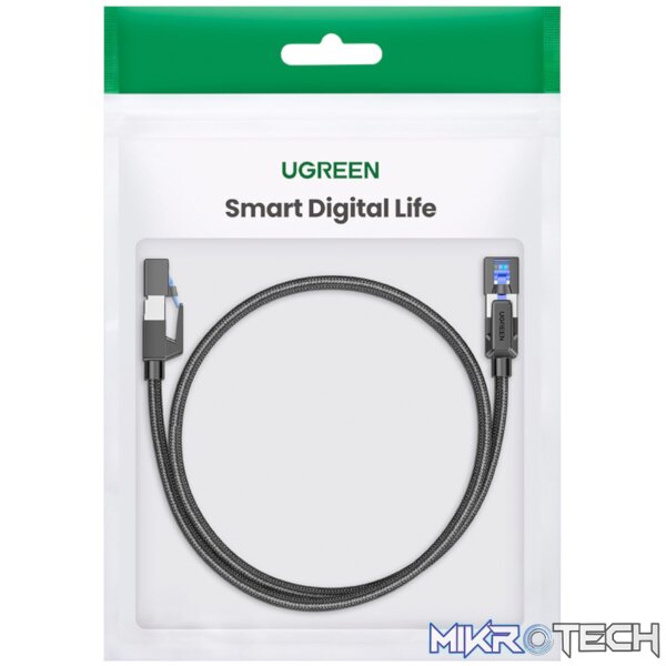 UGREEN Cat8 Nylon Braided Ethernet Cable - 40Gbps with Modular Plugs - 1m - Image 5