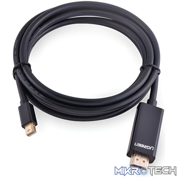 UGREEN Mini DisplayPort Male to 4K@30Hz HDMI Cable 1.5m - Black - Image 3