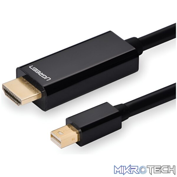 UGREEN Mini DisplayPort Male to 4K@30Hz HDMI Cable 1.5m - Black UGREEN Mini DisplayPort Male to 4K@30Hz HDMI Cable 1.5m - Black