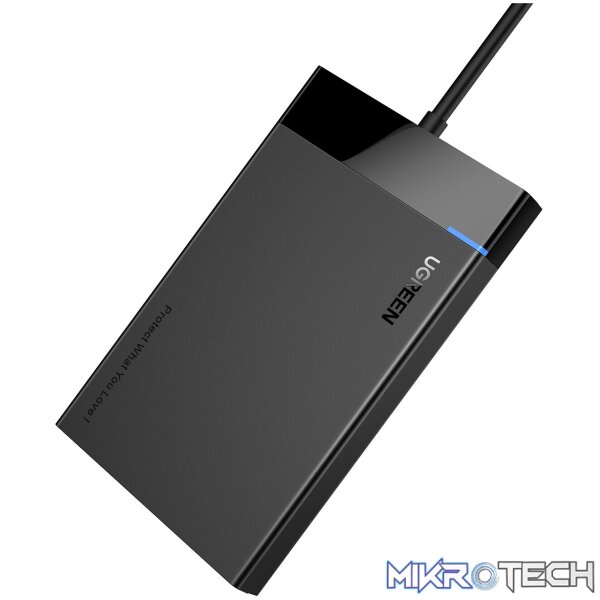 UGREEN USB 3.0 to 2.5” SATA Hard Drive Enclosure (Non-Detachable Cable) - Image 2